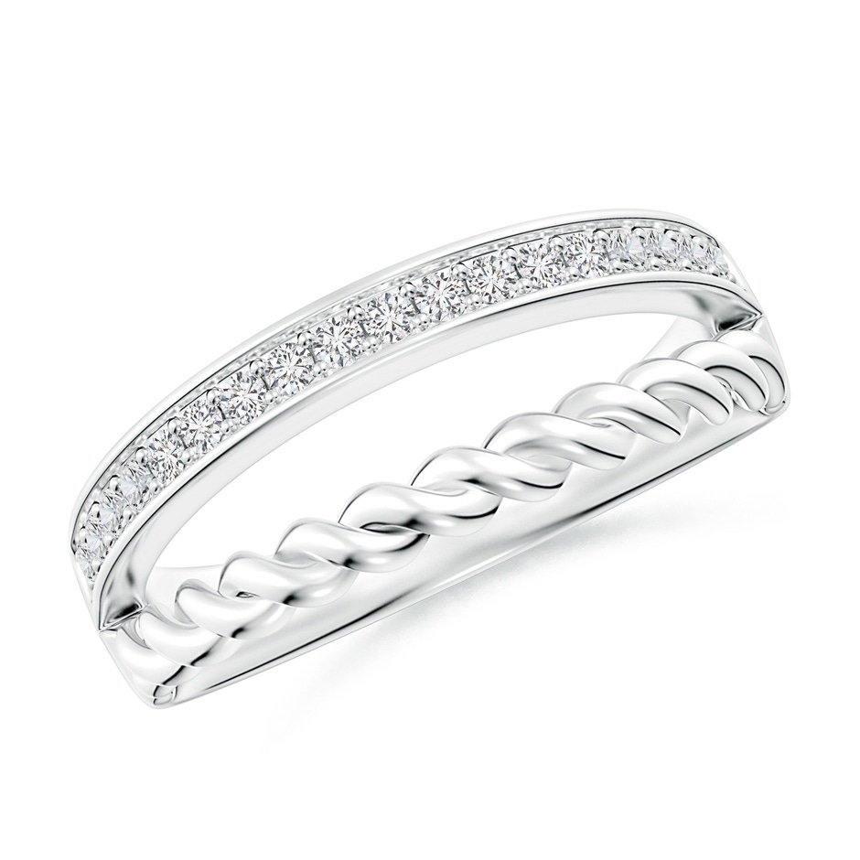 1.15mm HSI2 Alternating Diamond & Twisted Wire Split Shank Ring in White Gold 