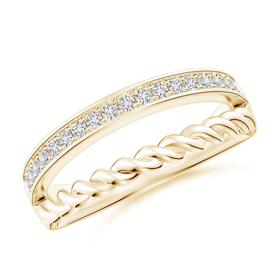 1.15mm HSI2 Alternating Diamond & Twisted Wire Split Shank Ring in Yellow Gold 