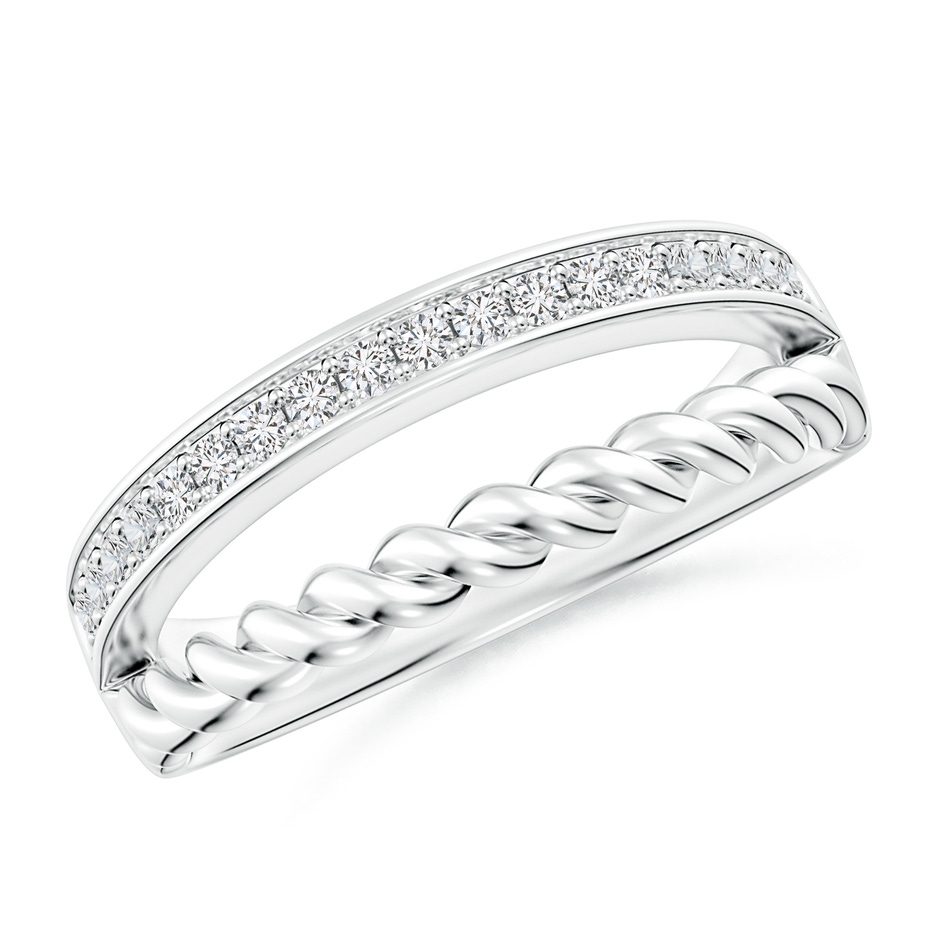 1.35mm HSI2 Alternating Diamond & Twisted Wire Split Shank Ring in White Gold 