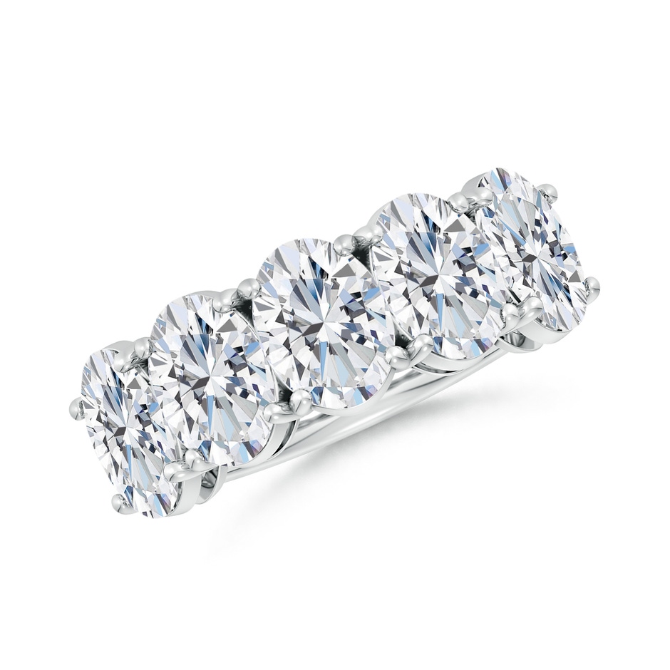 7.7x5.7mm GVS2 Oval Diamond Five Stone Classic Anniversary Band in P950 Platinum 