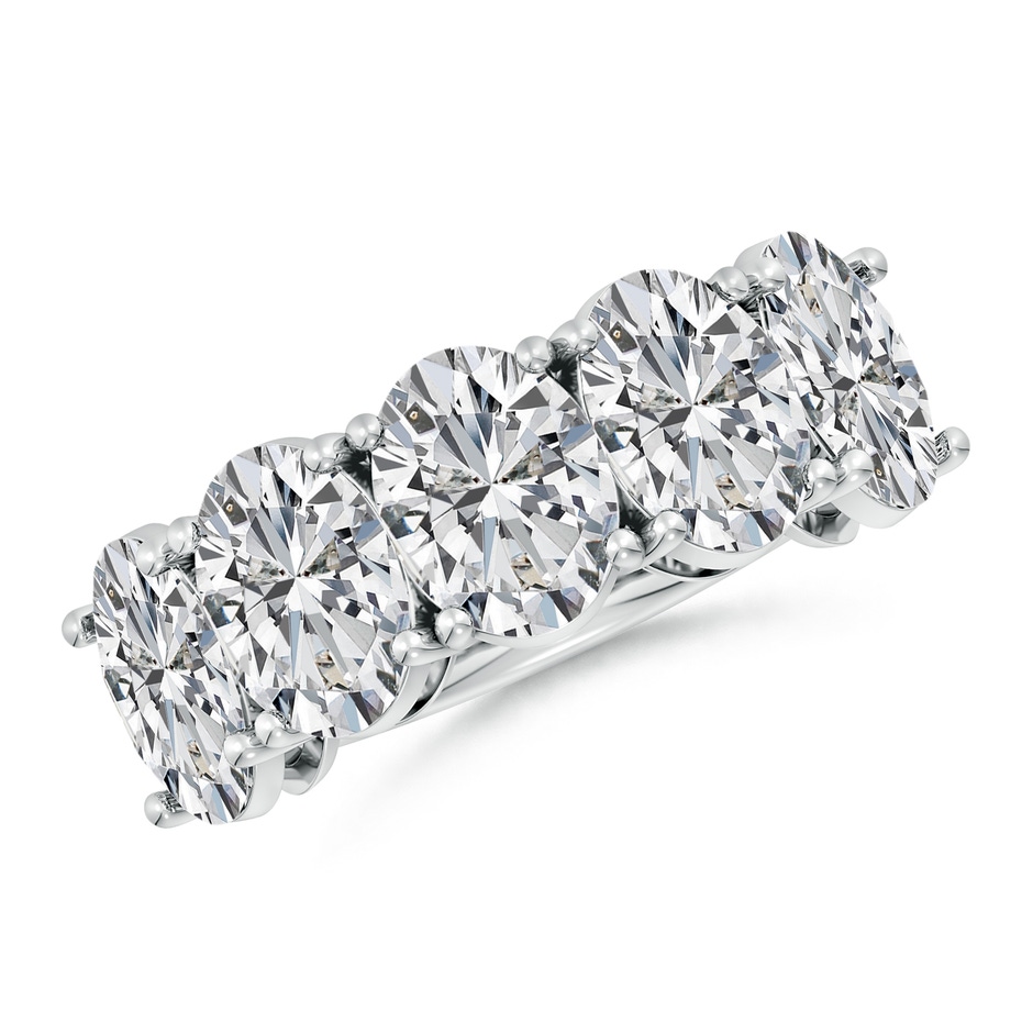 8.5x6.5mm HSI2 Oval Diamond Five Stone Classic Anniversary Band in S999 Silver 