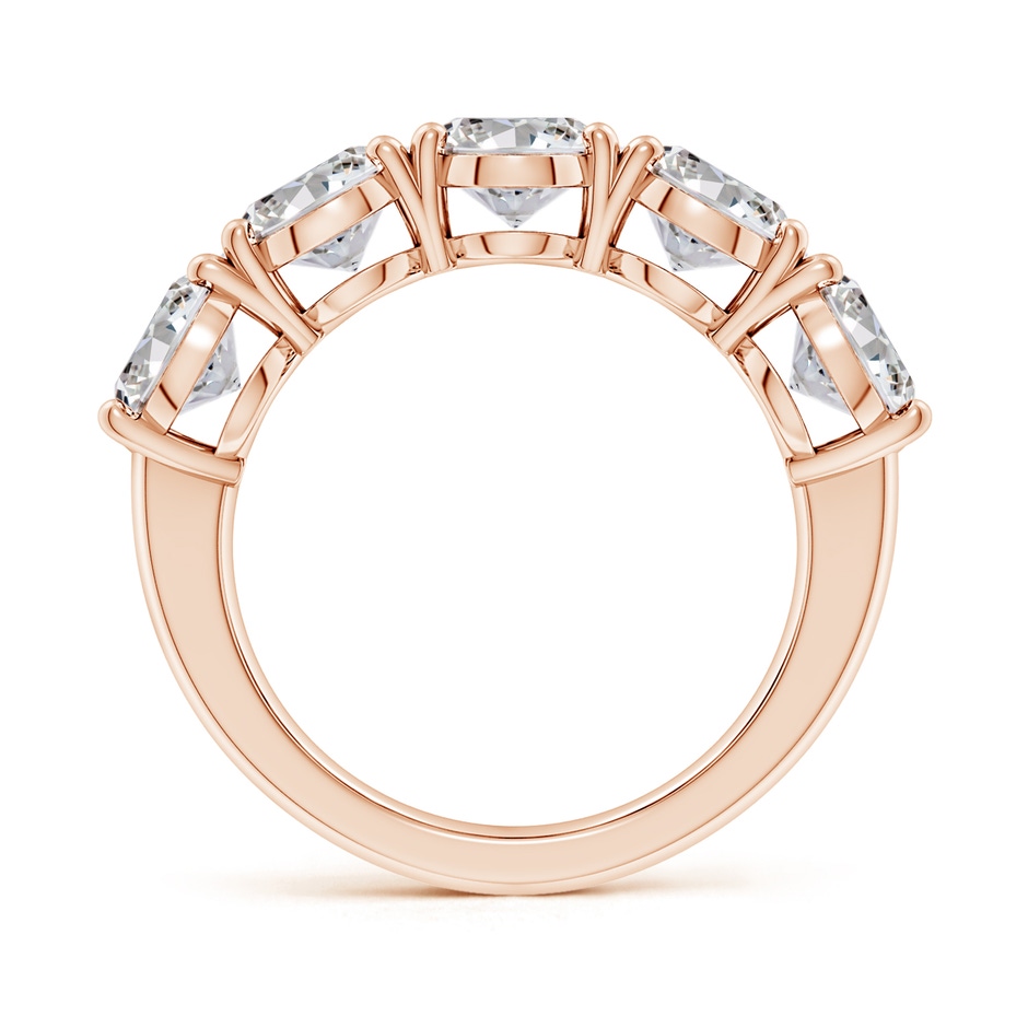 8.5x6.5mm IJI1I2 Oval Diamond Five Stone Classic Anniversary Band in Rose Gold side 199
