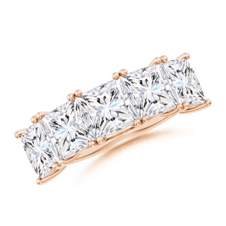 6.5mm GVS2 Princess-Cut Diamond Five Stone Classic Anniversary Band in 9K Rose Gold