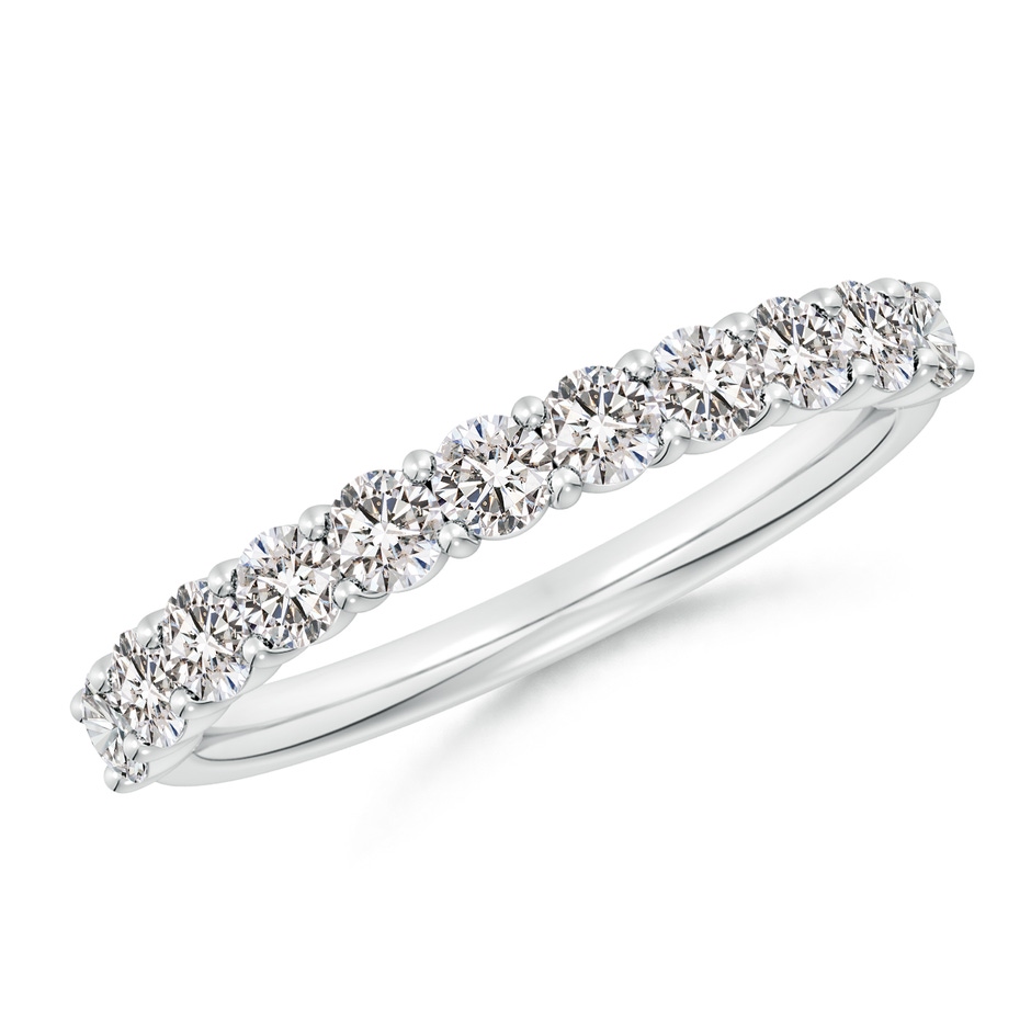 2.75mm IJI1I2 Prong-Set Round Diamond Half Eternity Wedding Band in S999 Silver 
