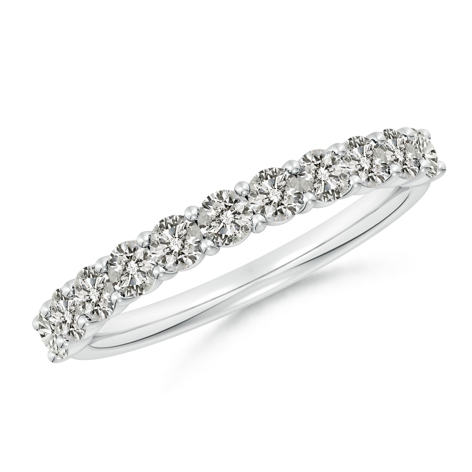 2.75mm KI3 Prong-Set Round Diamond Half Eternity Wedding Band in S999 Silver 