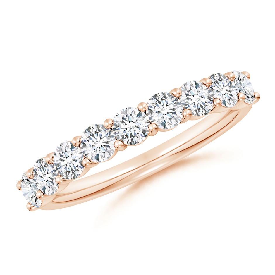3.2mm GVS2 Prong-Set Round Diamond Half Eternity Wedding Band in Rose Gold 