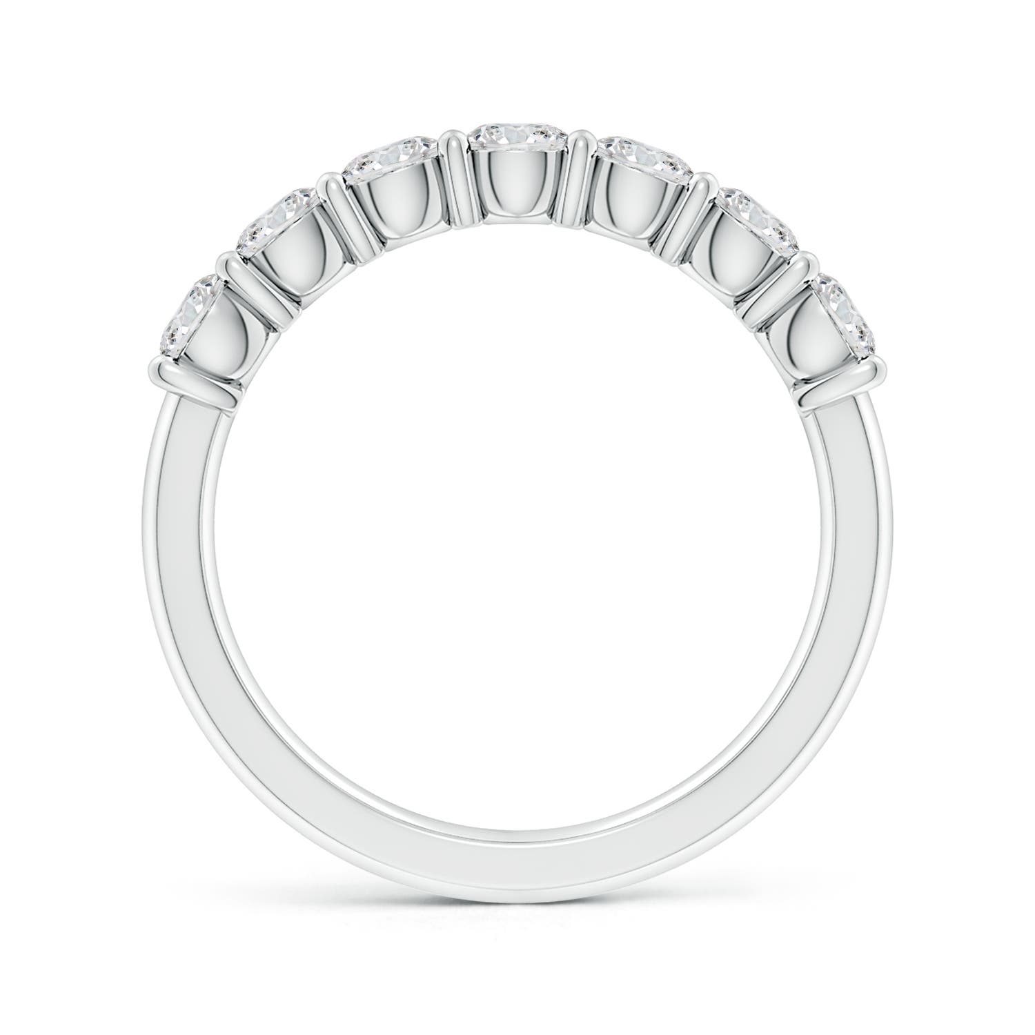 3.6mm HSI2 Prong-Set Round Diamond Half Eternity Wedding Band in 18K White Gold