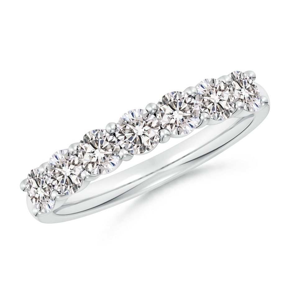 3.6mm IJI1I2 Prong-Set Round Diamond Half Eternity Wedding Band in 18K White Gold 