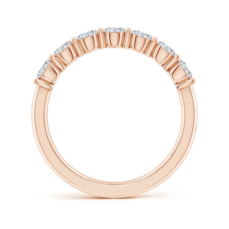 4.5x3.5mm GVS2 Prong-Set Oval Diamond Half Eternity Wedding Band in Rose Gold side 199