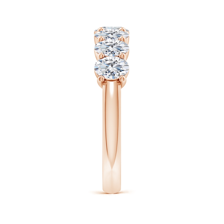 4.5x3.5mm GVS2 Prong-Set Oval Diamond Half Eternity Wedding Band in Rose Gold side 299