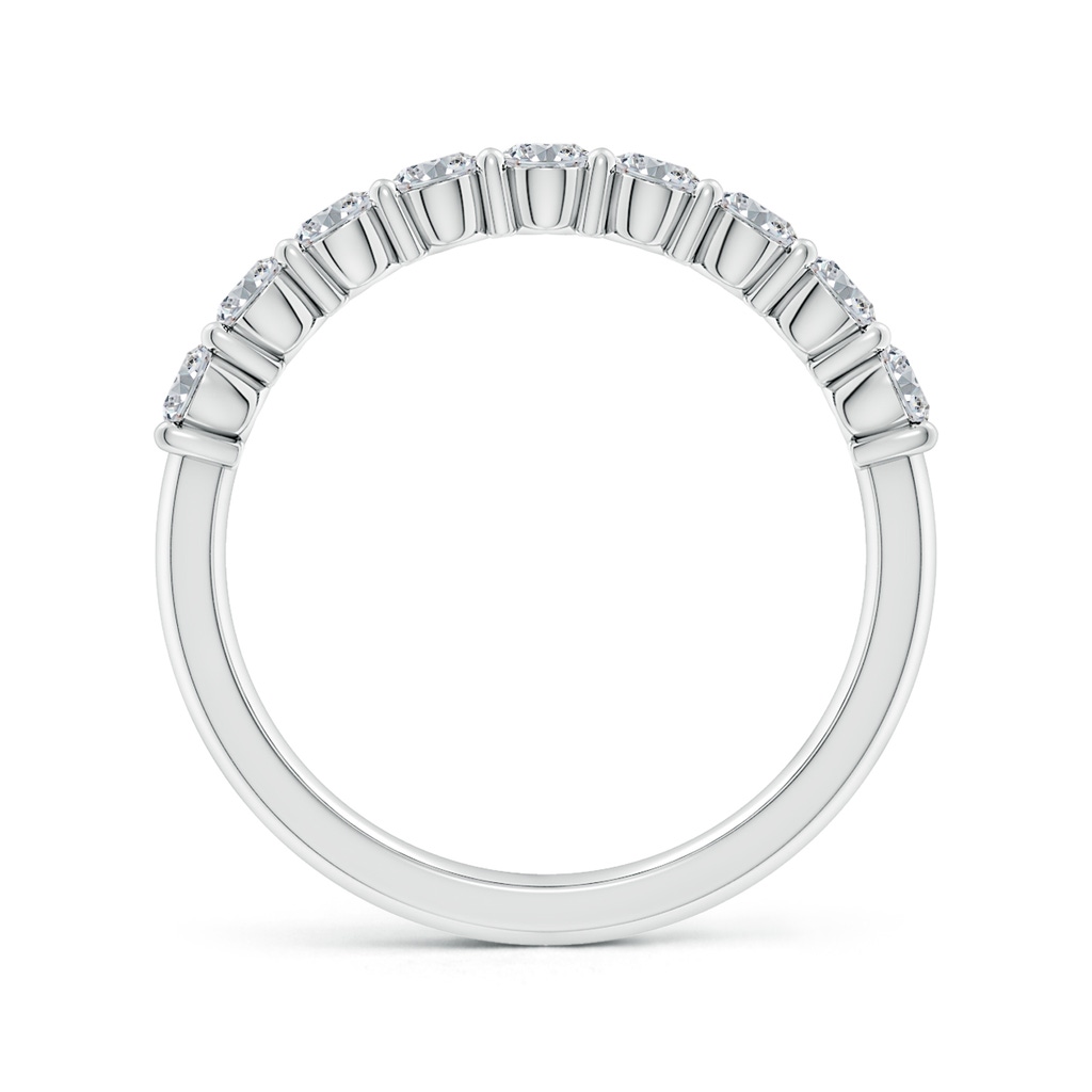 4x3mm HSI2 Prong-Set Oval Diamond Half Eternity Wedding Band in White Gold - side 199
