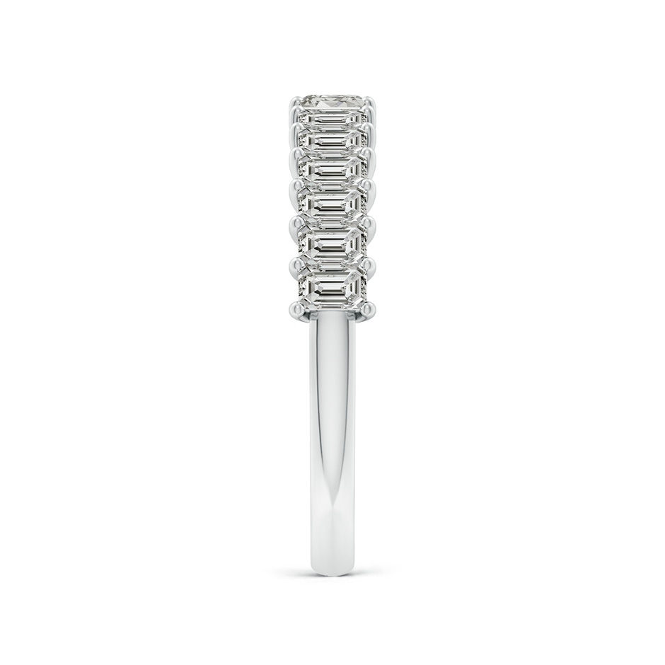 3x2mm KI3 Prong-Set Emerald-Cut Diamond Half Eternity Wedding Band in White Gold side 299