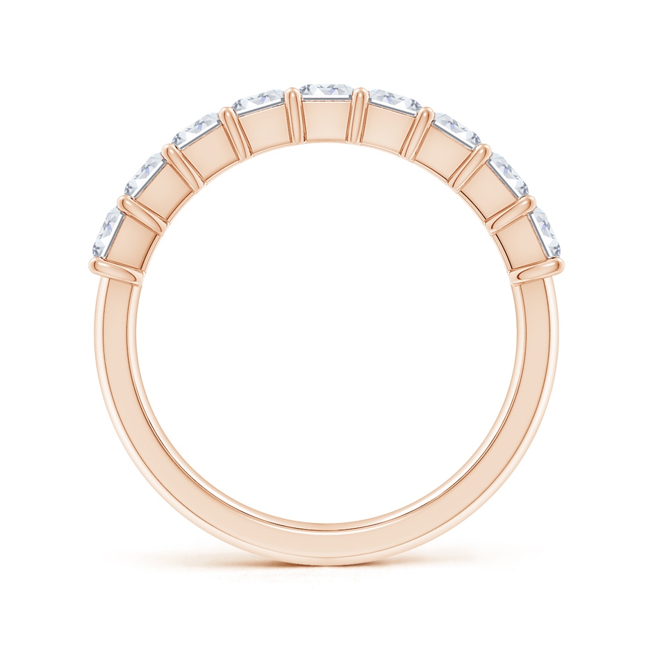 4x3mm GVS2 Prong-Set Emerald-Cut Diamond Half Eternity Wedding Band in Rose Gold side 199