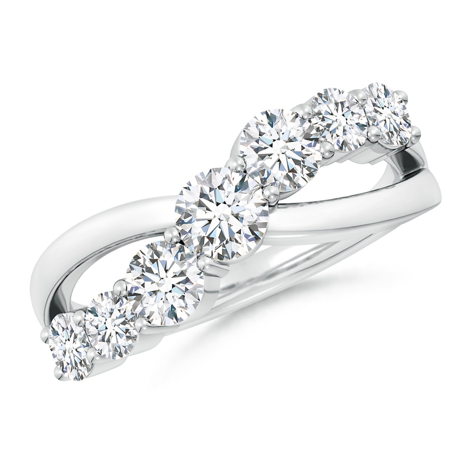 4.25mm GVS2 Graduated Round Diamond Broad Fashion Band in P950 Platinum 