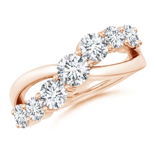 4.5mm GVS2 Graduated Round Diamond Broad Fashion Band in 18K Rose Gold