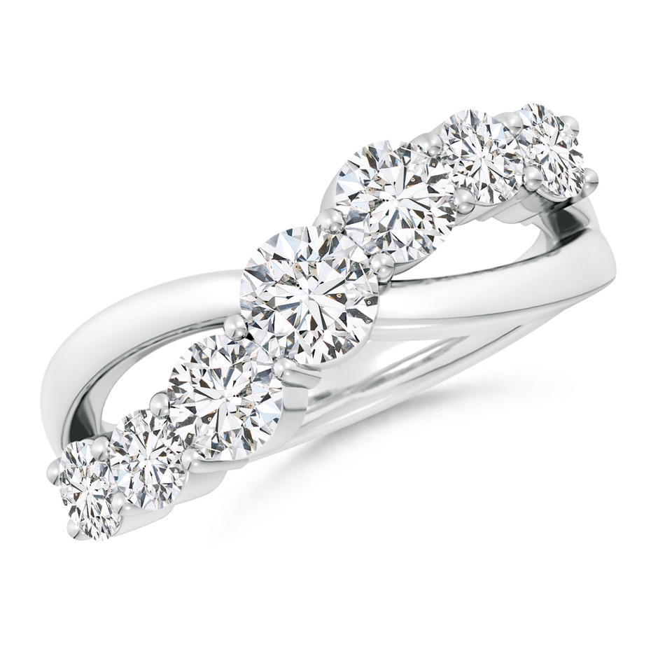 4.5mm HSI2 Graduated Round Diamond Broad Fashion Band in White Gold 