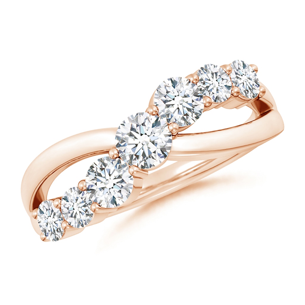 4mm GVS2 Graduated Round Diamond Broad Fashion Band in Rose Gold