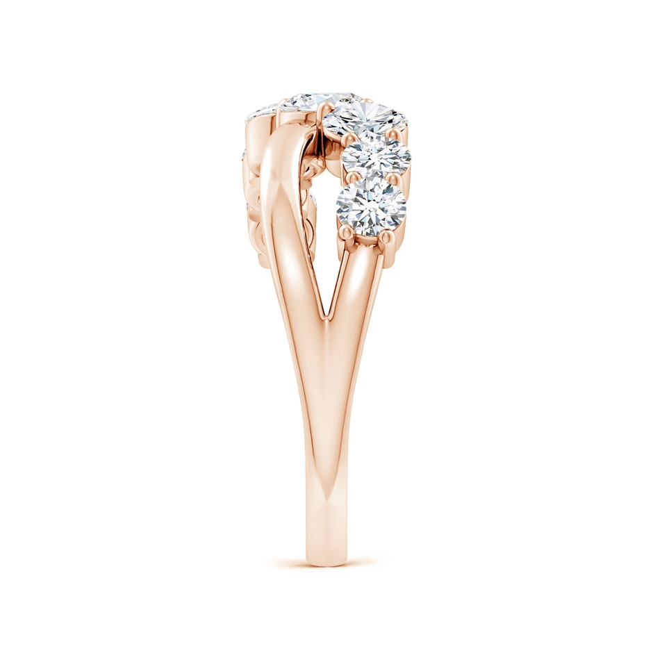 4mm GVS2 Graduated Round Diamond Broad Fashion Band in Rose Gold side 299