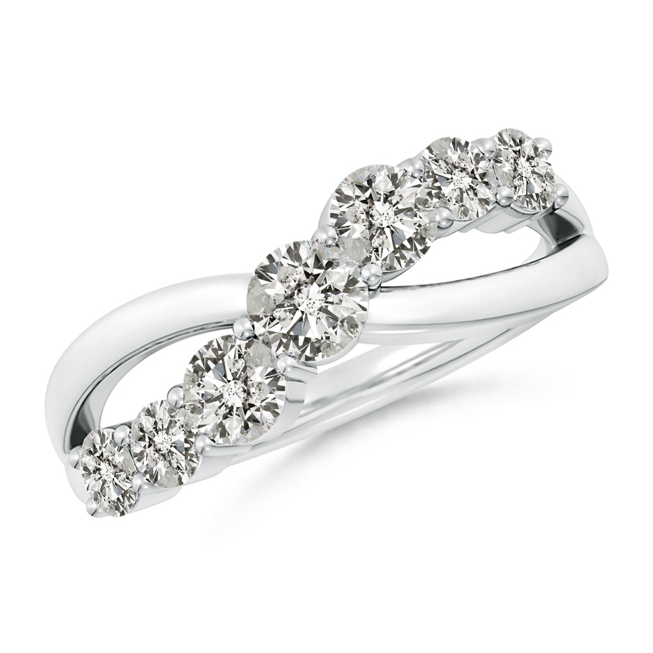 4mm KI3 Graduated Round Diamond Broad Fashion Band in White Gold 
