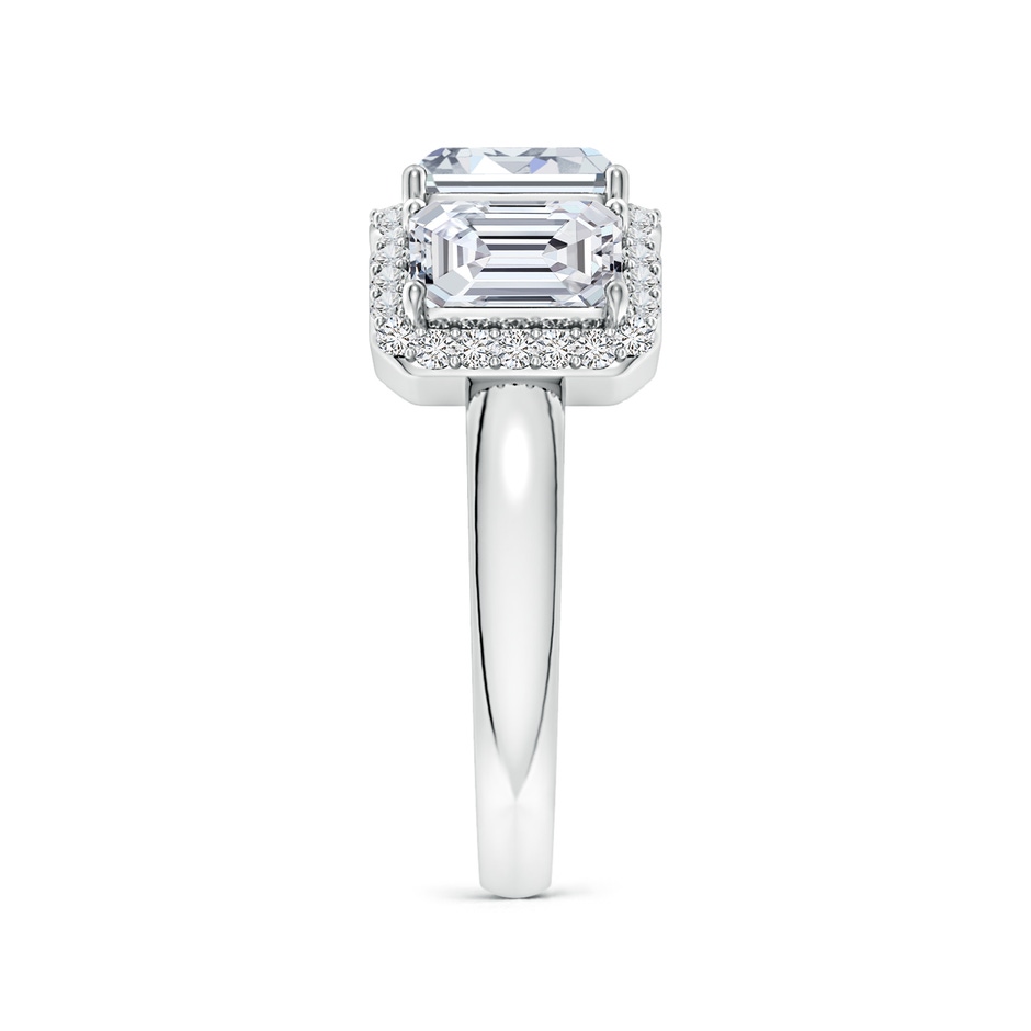 6.5x4.5mm HSI2 Emerald-Cut Diamond Halo Three Stone Band in White Gold side 299