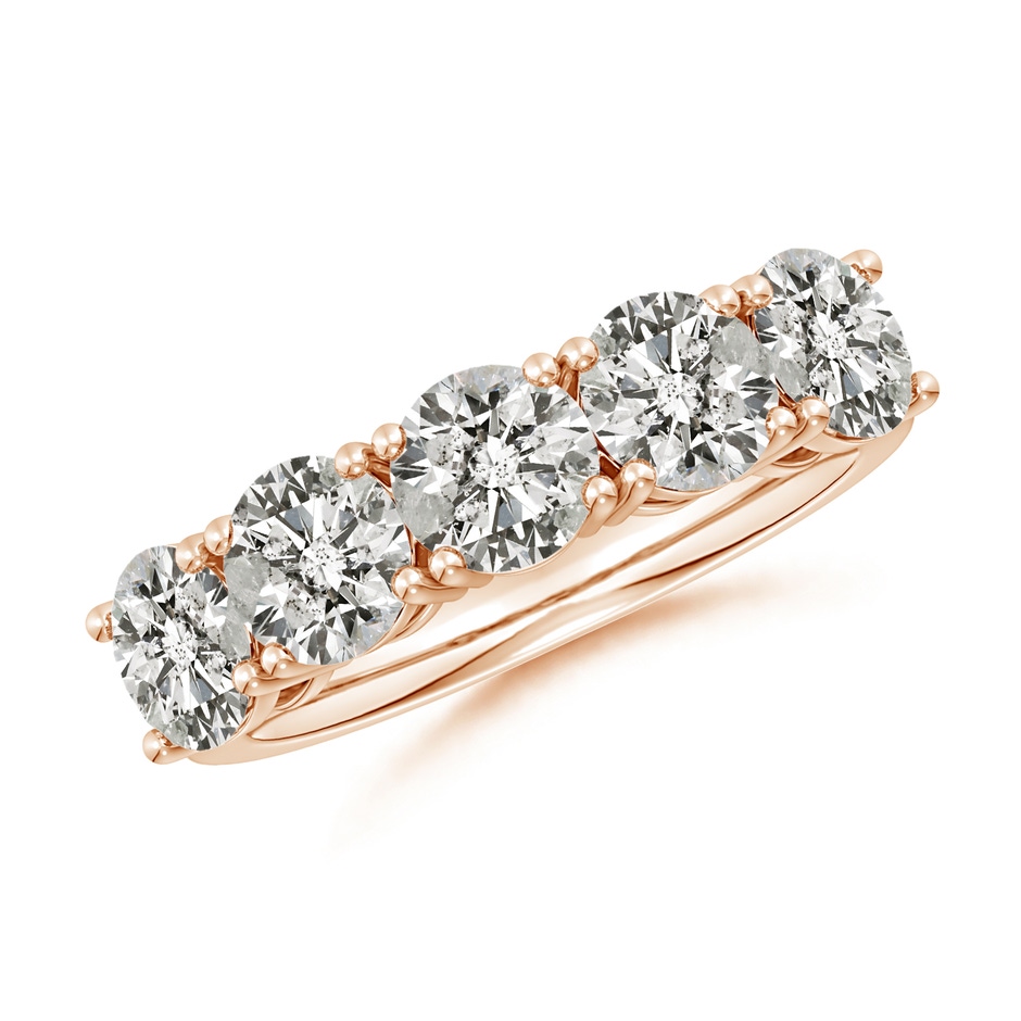5.5mm KI3 Prong-Set Round Diamond Five Stone Wedding Band in Rose Gold 