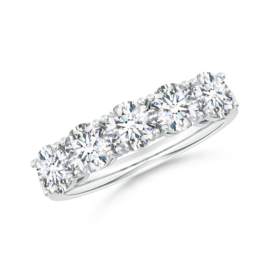 5mm GVS2 Prong-Set Round Diamond Five Stone Wedding Band in P950 Platinum 