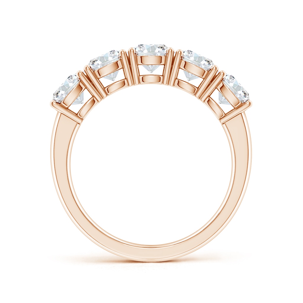 5mm GVS2 Prong-Set Round Diamond Five Stone Wedding Band in Rose Gold - side 199