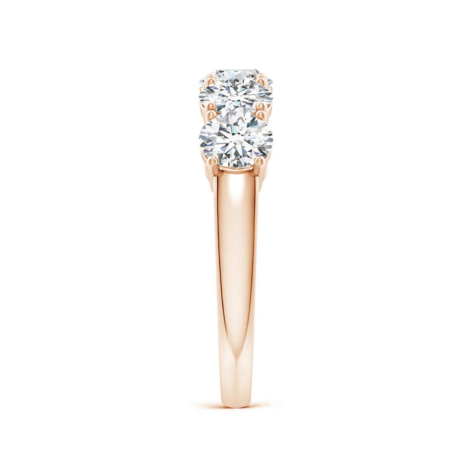 5mm GVS2 Prong-Set Round Diamond Five Stone Wedding Band in Rose Gold side 299