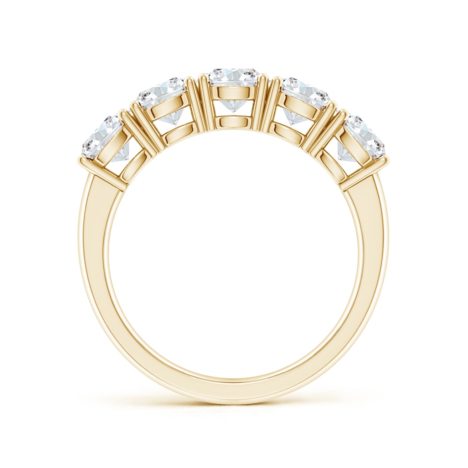 5mm GVS2 Prong-Set Round Diamond Five Stone Wedding Band in Yellow Gold side 199