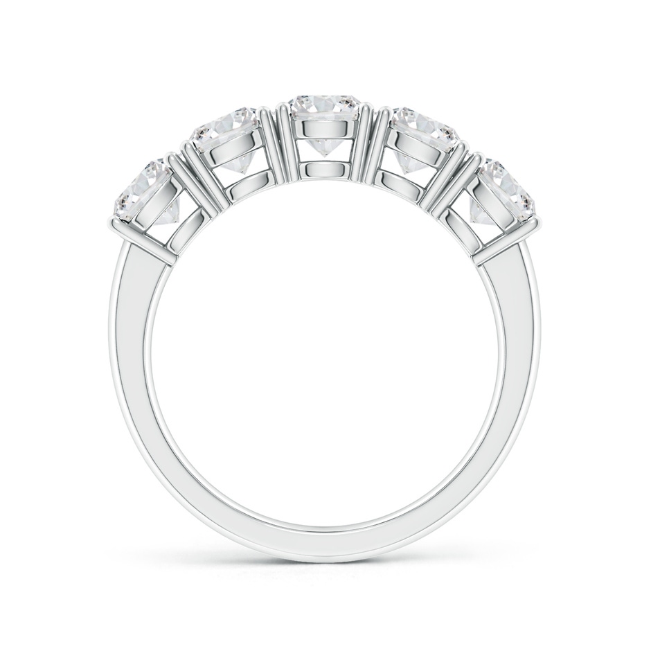 5mm HSI2 Prong-Set Round Diamond Five Stone Wedding Band in 18K White Gold side 199
