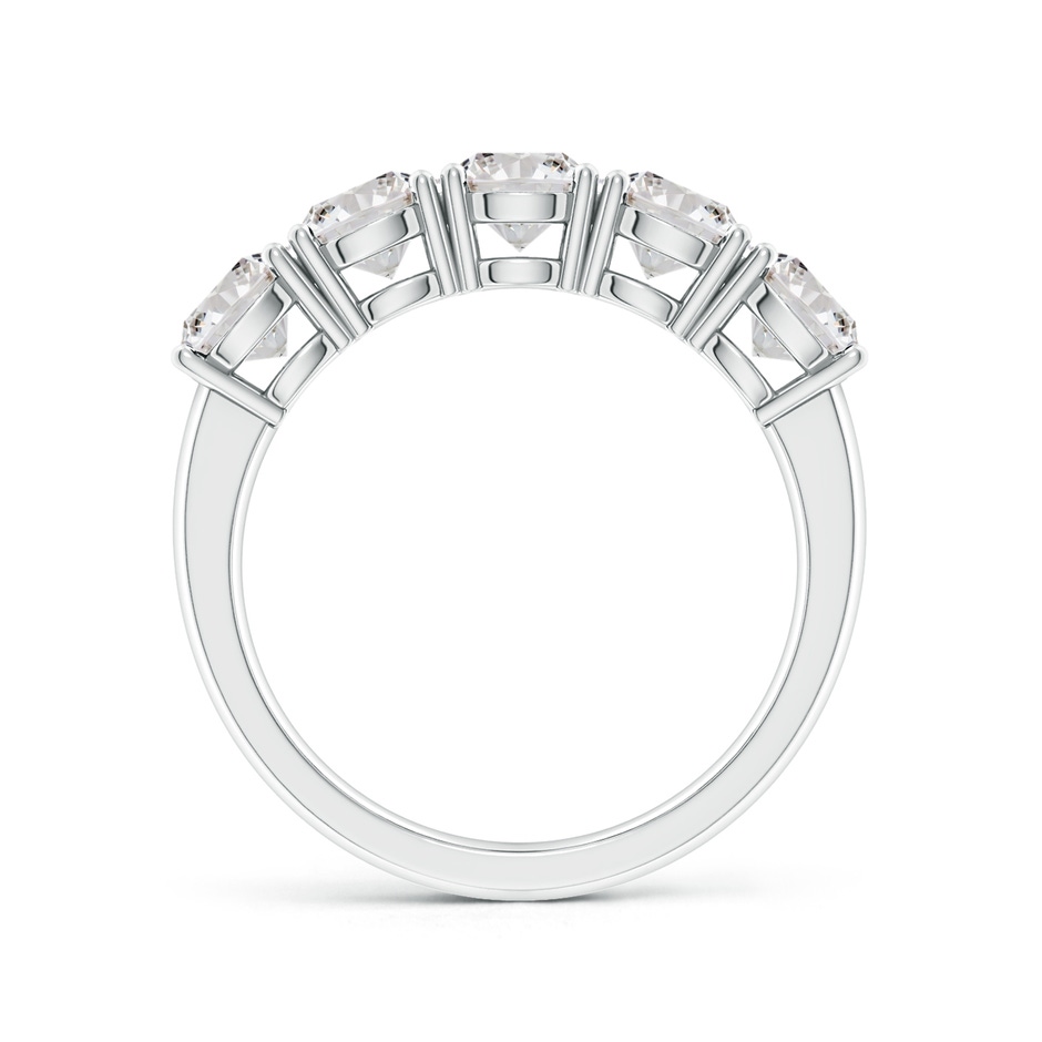 5mm IJI1I2 Prong-Set Round Diamond Five Stone Wedding Band in White Gold side 199
