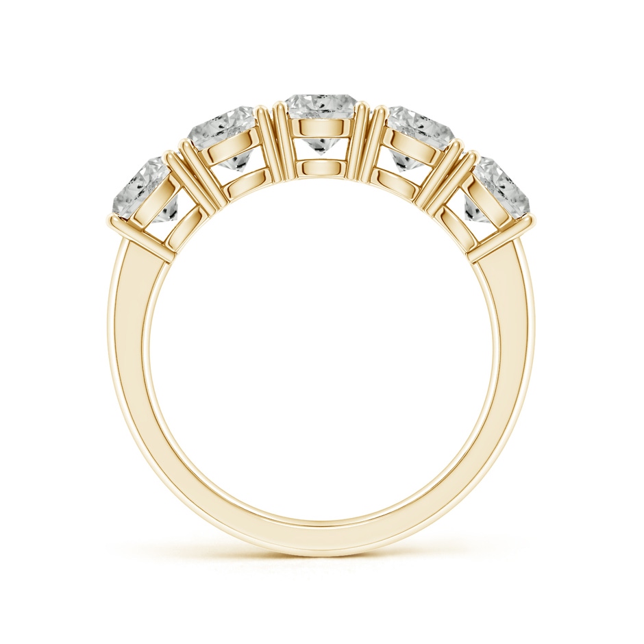 5mm KI3 Prong-Set Round Diamond Five Stone Wedding Band in Yellow Gold side 199