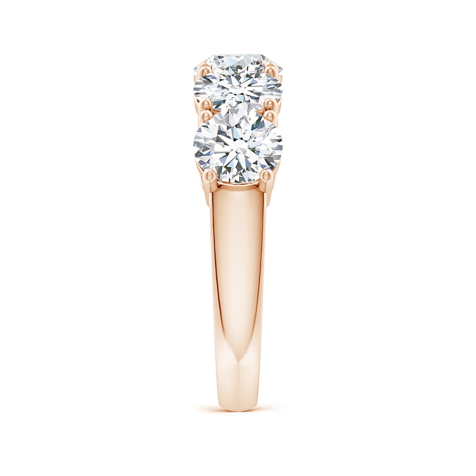6mm GVS2 Prong-Set Round Diamond Five Stone Wedding Band in Rose Gold side 299