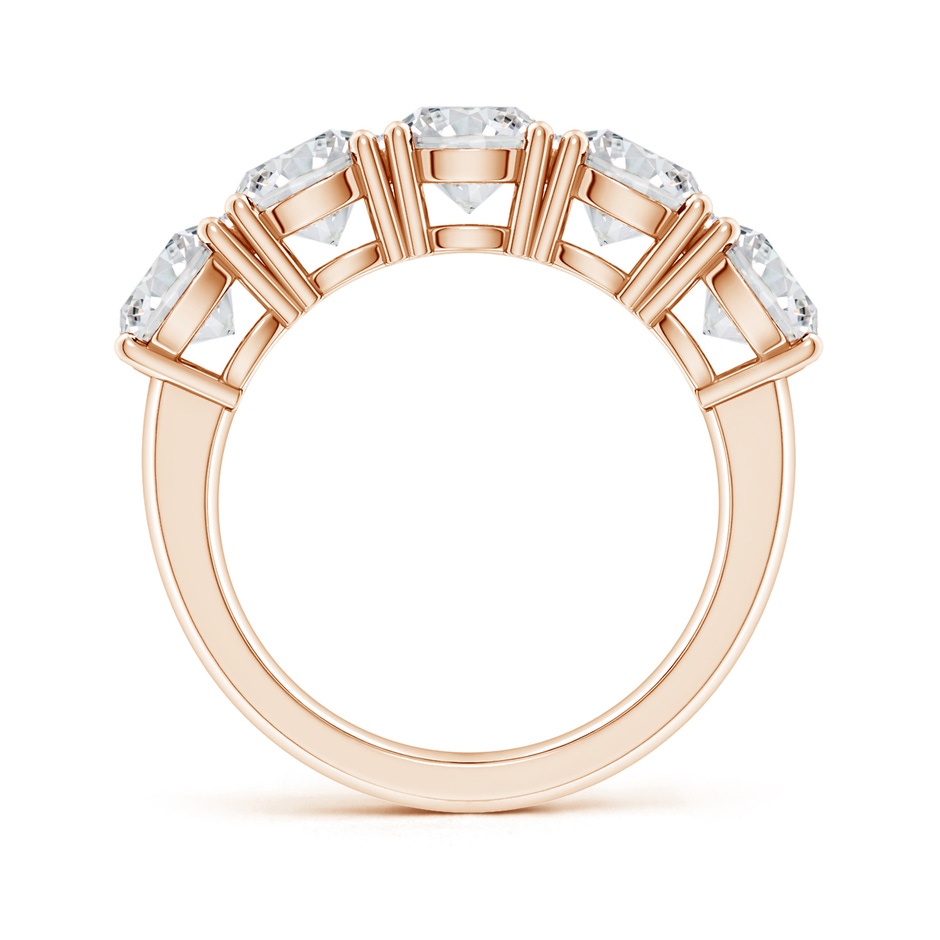 6mm HSI2 Prong-Set Round Diamond Five Stone Wedding Band in 18K Rose Gold side 199
