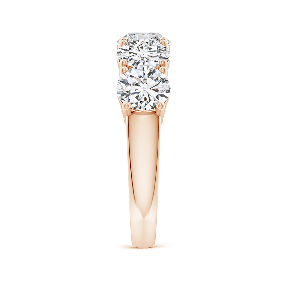 6mm HSI2 Prong-Set Round Diamond Five Stone Wedding Band in 18K Rose Gold side 299
