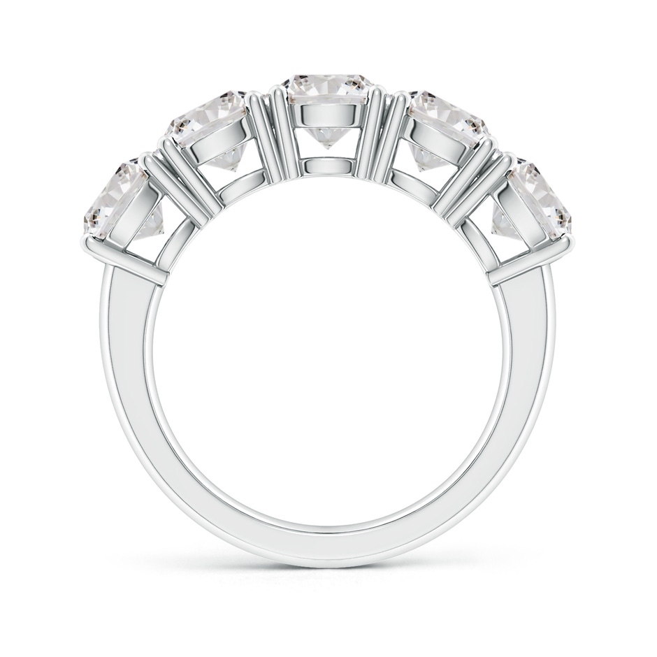 6mm IJI1I2 Prong-Set Round Diamond Five Stone Wedding Band in P950 Platinum side 199