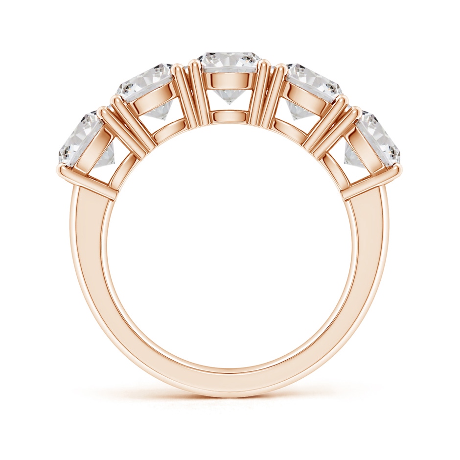 6mm IJI1I2 Prong-Set Round Diamond Five Stone Wedding Band in Rose Gold side 199