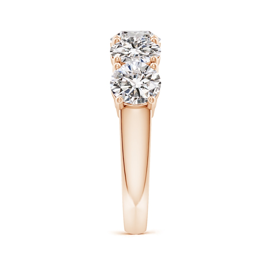 6mm IJI1I2 Prong-Set Round Diamond Five Stone Wedding Band in Rose Gold side 299