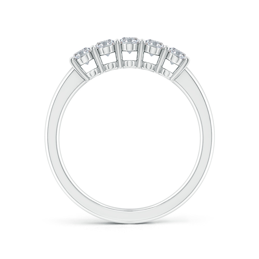 5x3mm HSI2 Prong-Set Oval Diamond Five Stone Wedding Band in White Gold - side 199