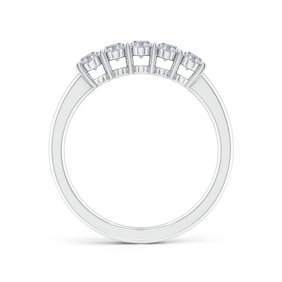 5x3mm HSI2 Prong-Set Oval Diamond Five Stone Wedding Band in White Gold side 199