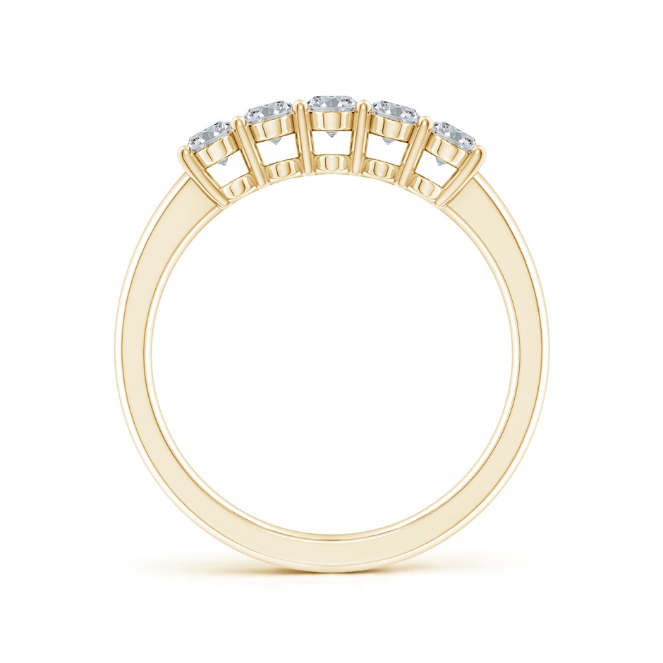 5x3mm HSI2 Prong-Set Oval Diamond Five Stone Wedding Band in Yellow Gold side 199