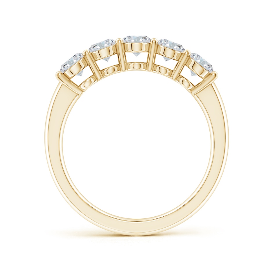 6x4mm GVS2 Prong-Set Oval Diamond Five Stone Wedding Band in Yellow Gold side 199