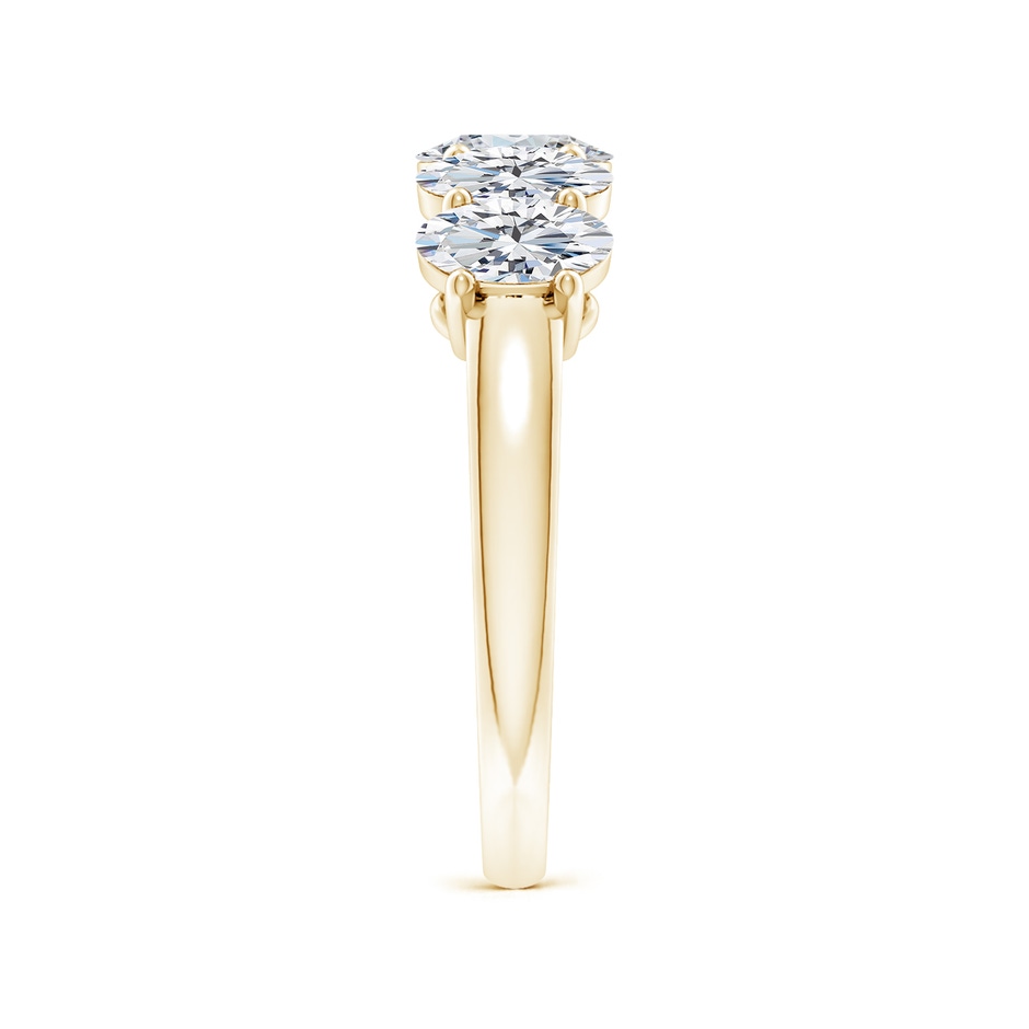6x4mm GVS2 Prong-Set Oval Diamond Five Stone Wedding Band in Yellow Gold side 299