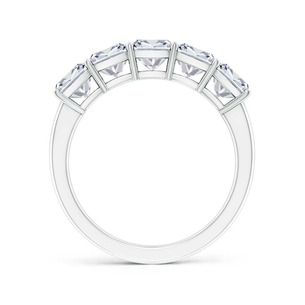 4.5mm HSI2 Prong-Set Cushion Diamond Five Stone Wedding Band in White Gold - side 199