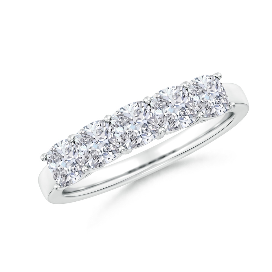 4mm HSI2 Prong-Set Cushion Diamond Five Stone Wedding Band in White Gold 