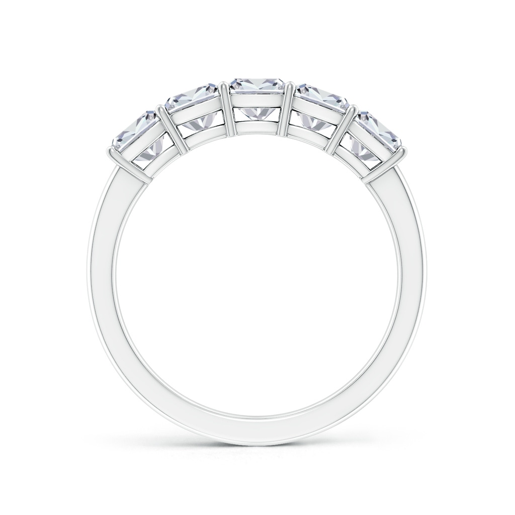 4mm HSI2 Prong-Set Cushion Diamond Five Stone Wedding Band in White Gold - side 199