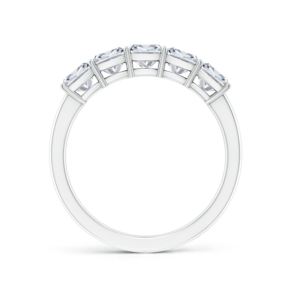 4mm HSI2 Prong-Set Cushion Diamond Five Stone Wedding Band in White Gold side 199