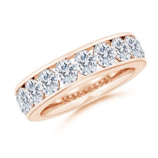 4.5x3.5mm GVS2 Channel-Set Oval Diamond Half Eternity Wedding Band in Rose Gold