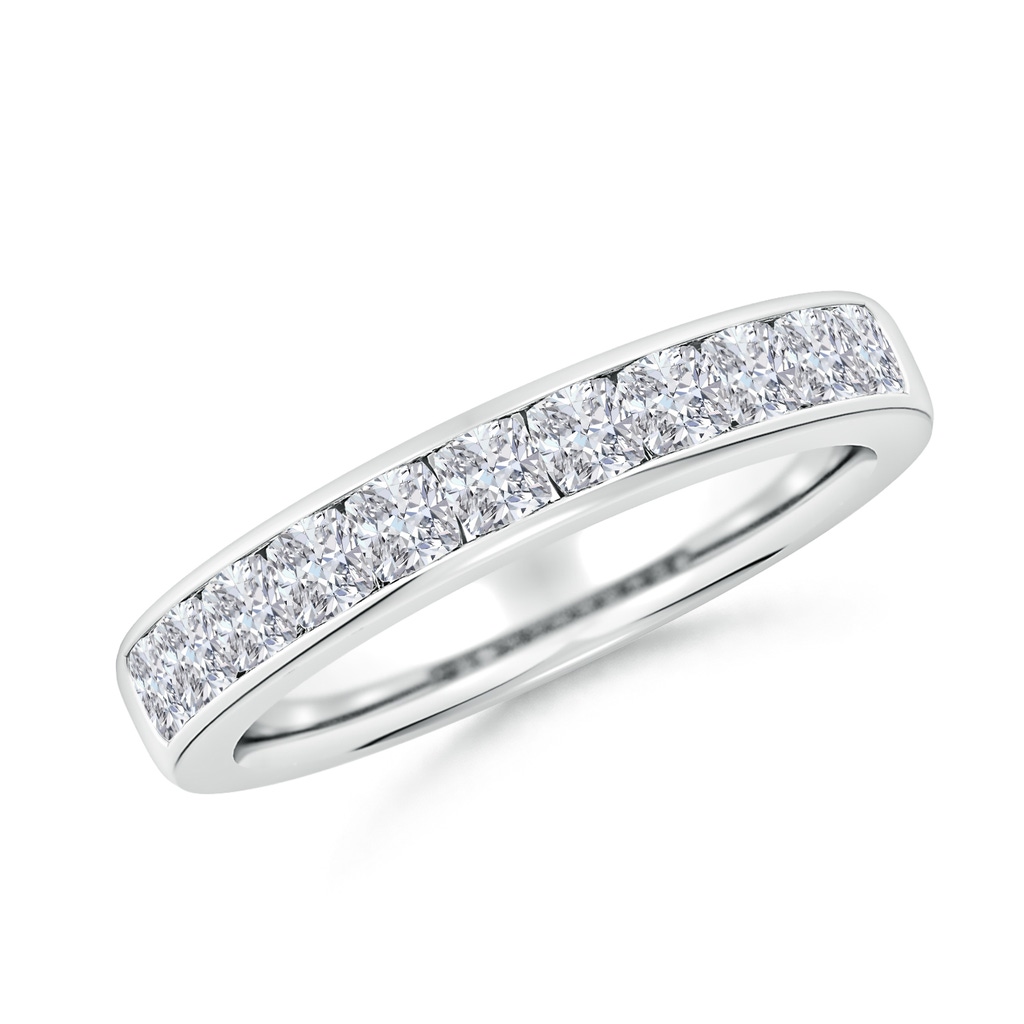 2.5mm HSI2 Channel-Set Cushion Diamond Half Eternity Wedding Band in White Gold