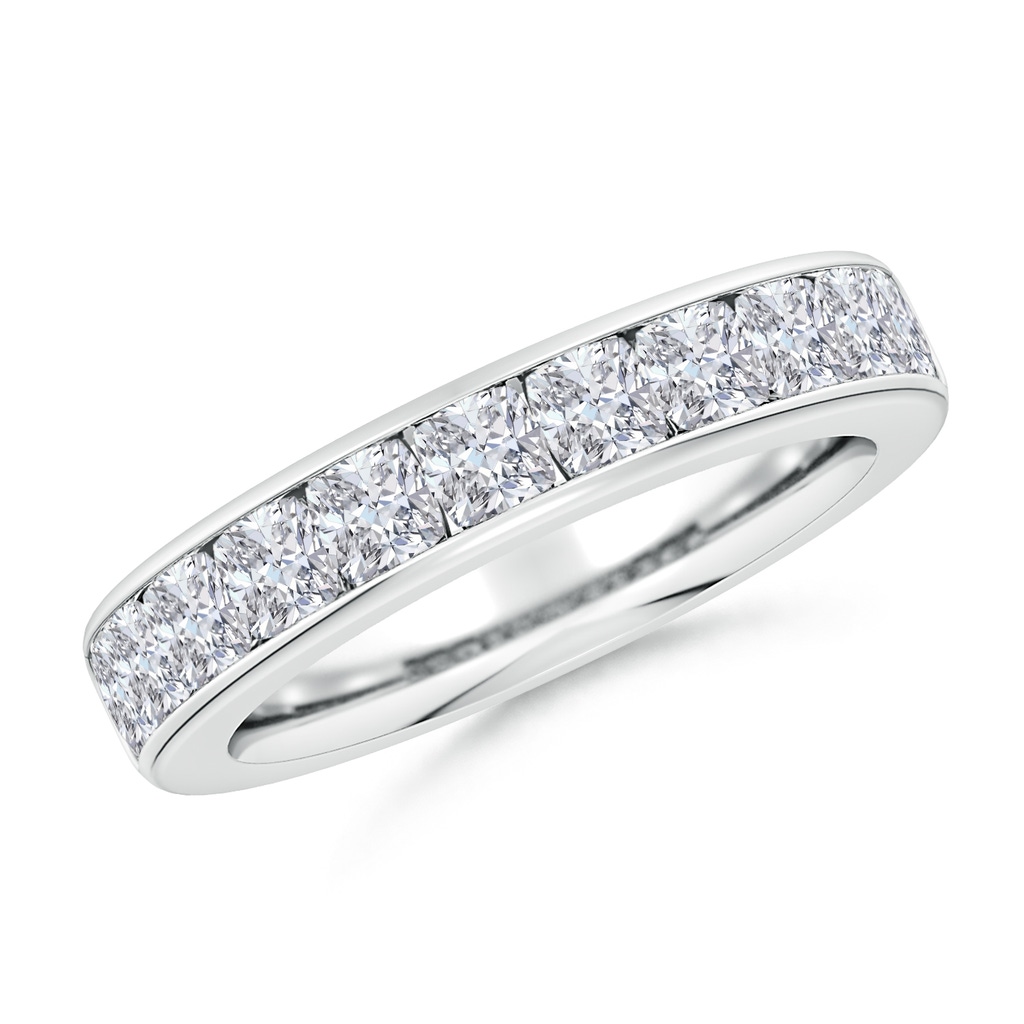 3mm HSI2 Channel-Set Cushion Diamond Half Eternity Wedding Band in White Gold